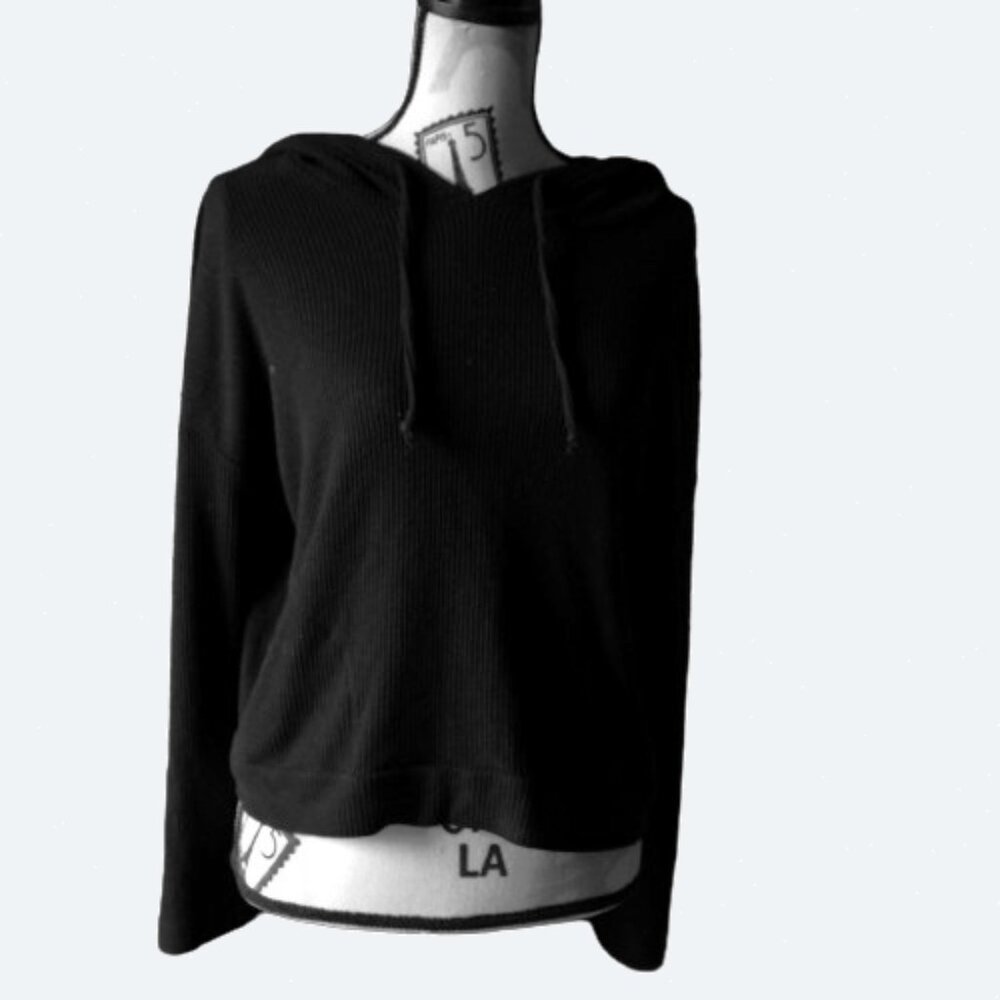 COPY - Chaser ribbed black knit hoodie with side hoodies size S